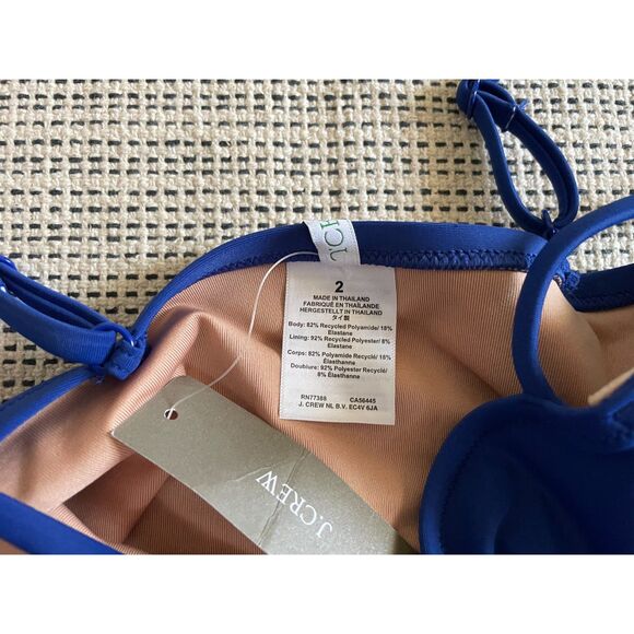 J.Crew Heritage Balconette Underwire One-Piece Swimsuit Womens Size 2 Blue NWT - Picture 4 of 4